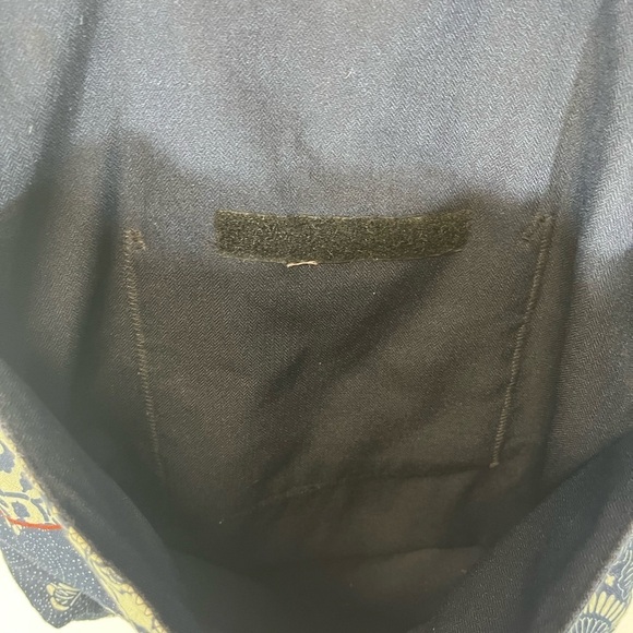 Handmade Patchwork Bucket Style Purse Bag Navy - Picture 8 of 9